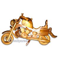 Wooden Motor Cycle, Handmade From Teak Wood