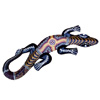 Singel Gecko Dot Art Wall Plaque, Handcarved From Albesia Wood  
