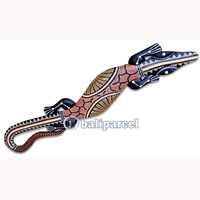 Singel Gecko Dot Art Wall Plaque, Handcarved From Albesia Wood  
