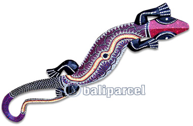 Singel Gecko Dot Art Wall Plaque, Handcarved From Albesia Wood  