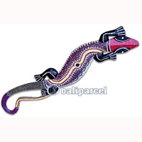 Singel Gecko Dot Art Wall Plaque, Handcarved From Albesia Wood  