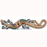 Singel Gecko Dot Art Wall Plaque, Handcarved From Albesia Wood  