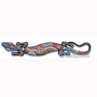 Singel Gecko Dot Art Wall Plaque, Handcarved From Albesia Wood  