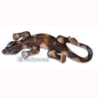 Singel Gecko Wall Plaque, Handcarved From Albesia Wood  