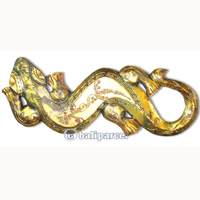 Singel Gecko Wall Plaque, Handcarved From Albesia Wood  