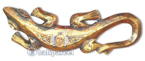 Singel Gecko Wall Plaque, Handcarved From Albesia Wood  