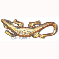 Singel Gecko Wall Plaque, Handcarved From Albesia Wood  