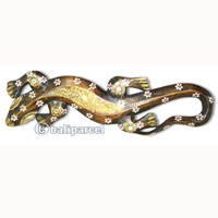 Singel Gecko Wall Plaque, Handcarved From Albesia Wood  