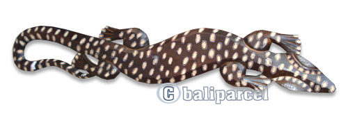 Singel Gecko Wall Plaque, Handcarved From Albesia Wood  