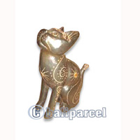 Wooden Cat With Painted, Hand Carved From Albesia Wood