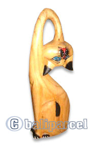 Wooden Cat With Painted, Hand Carved From Hibiscus Wood