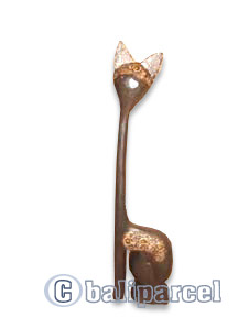 Wooden Cat With Painted, Hand Carved From Albesia Wood