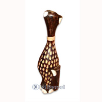 Wooden Cat With Painted, Hand Carved From Albesia Wood