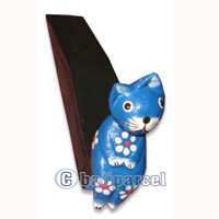 Wooden Cat Door Stoper, Hand Carved From  Hibiscus Wood