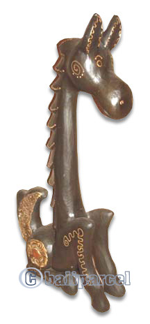 Wooden Horse With Painted, Handcarved From Albesia Wood