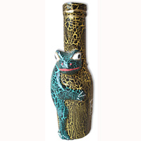 Wooden Bottle Frog With Painted, Handcarved From Albesia Wood