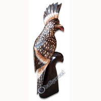 Wooden Cockatoo Bird, Hand Carved From Albesia Wood