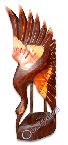 Wooden Heron Bird Handpainted, Hand Carved From Albesia Wood