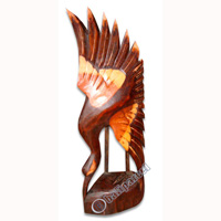 Wooden Heron Bird Handpainted, Hand Carved From Albesia Wood