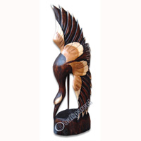 Wooden Heron Bird Handpainted, Hand Carved From Albesia Wood