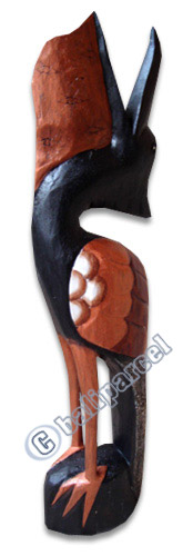 Wooden Pelican Bird, Hand Carved From Albesia Wood