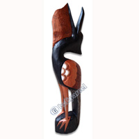 Wooden Pelican Bird, Hand Carved From Albesia Wood