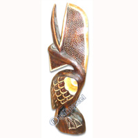 Wooden Pelican Bird, Hand Carved From Albesia Wood