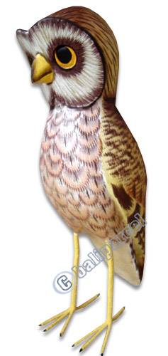 Wooden Owl, Handcarved From Albesia Wood