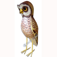 Wooden Owl, Handcarved From Albesia Wood