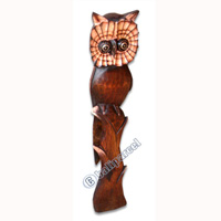 Wooden Owl, Hand Carved From Albesia Wood