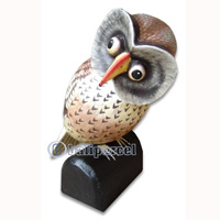 Wooden Owl, Hand Carved From Albesia Wood