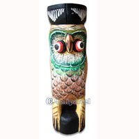 Wooden Owl, Hand Carved From Albesia Wood