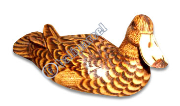 Wooden Duck, Hand Carved From Albesia Wood