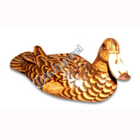 Wooden Duck, Hand Carved From Albesia Wood