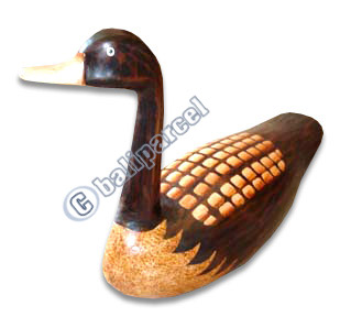 Wooden Duck, Hand Carved From Albesia Wood