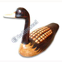 Wooden Duck, Hand Carved From Albesia Wood