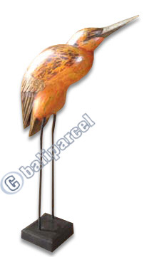 Wooden Bird, Hand Carved From Albesia Wood