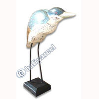 Wooden Bird, Hand Carved From Albesia Wood