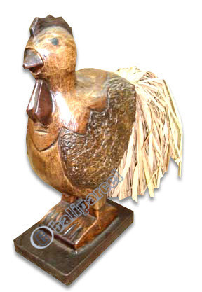 Wooden Chicken, Hand Carved From Albesia Wood
