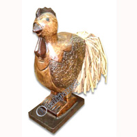 Wooden Chicken, Hand Carved From Albesia Wood