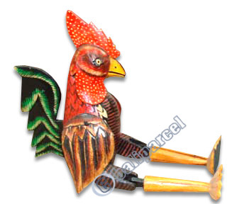 Wooden Chicken, Hand Carved From Albesia Wood