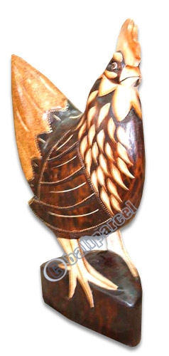 Wooden Chicken, Hand Carved From Albesia Wood