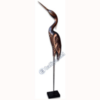 Wooden Bird, Hand Carved From Albesia Wood