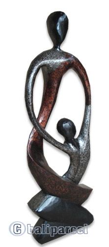 Wooden Abstract With Painted, Handmade From Albesia Wood