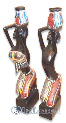 Wooden Tanimar Set Of 2, Handmade From Albesia Wood