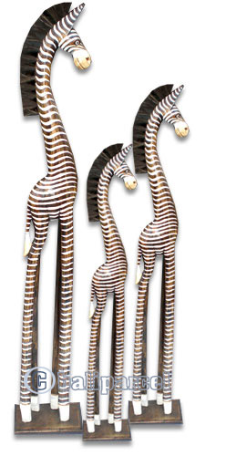 Wooden Zebra, Hand Carved From Albesia Wood