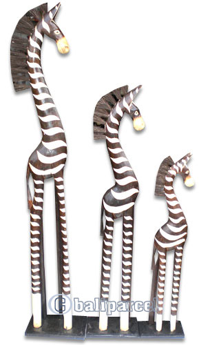 Wooden Zebra, Hand Carved From Albesia Wood
