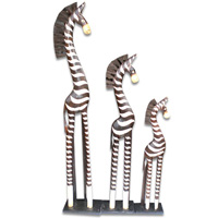 Wooden Zebra, Hand Carved From Albesia Wood