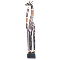 Wooden Giraffe With Baby, Hand Carved From Albesia Wood