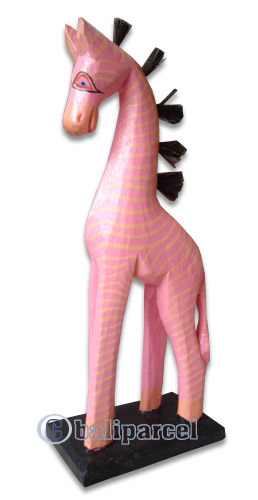 Wooden Zebra, Hand Carved From Albesia Wood